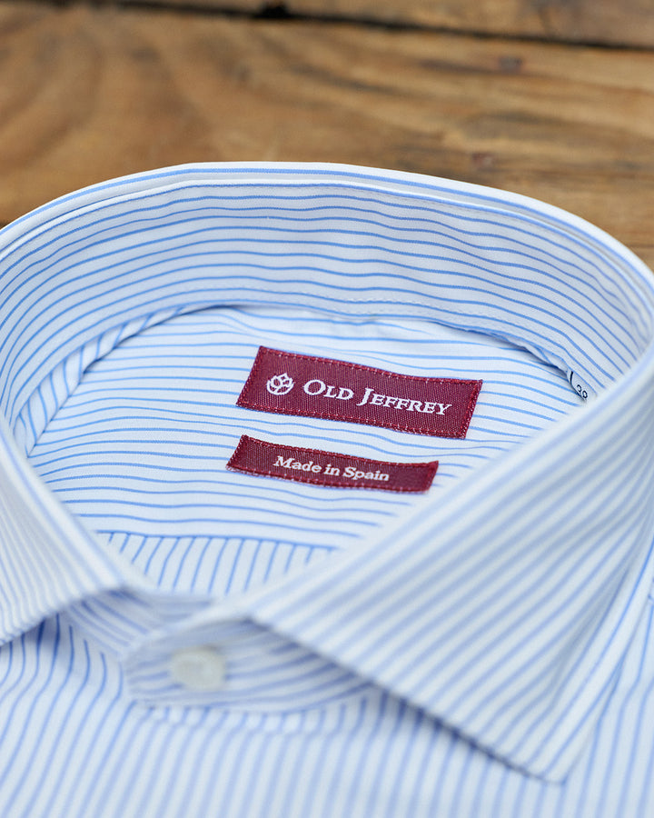 Light Blue Stripe Dress Shirt WITHOUT Cufflinks