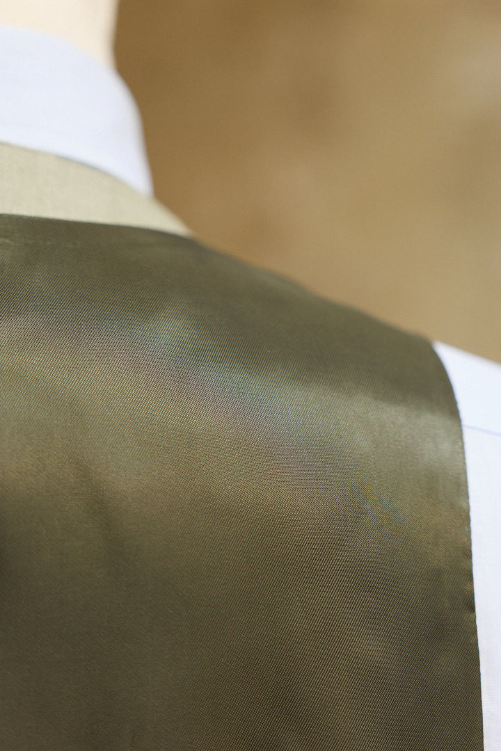 Olive Green RTW Vest 100% Linen