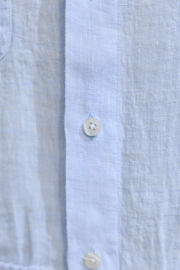 Guayabera Lino Azul Celeste