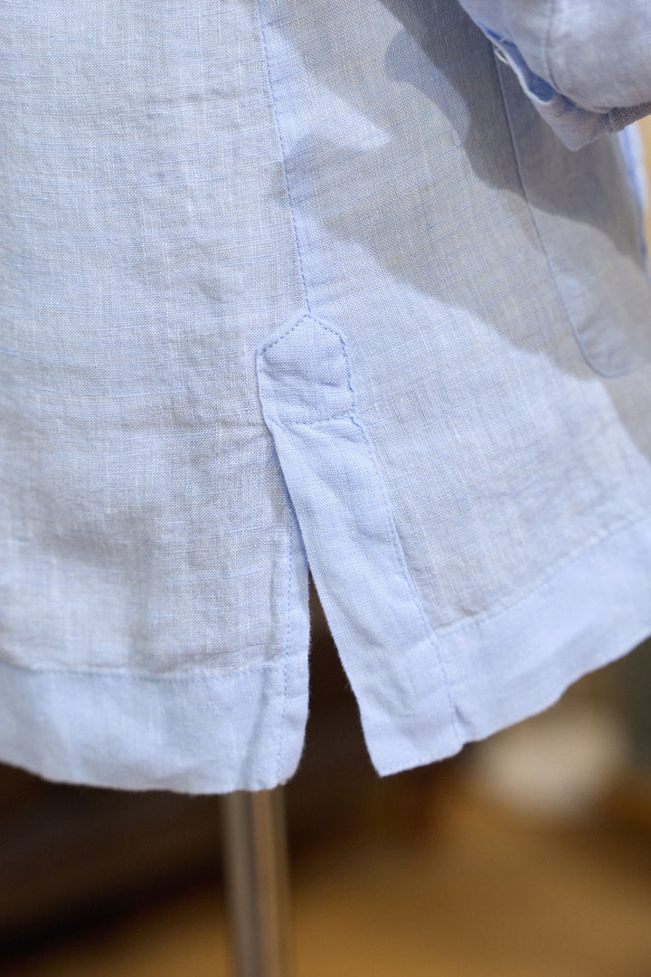 Guayabera Lino Azul Celeste