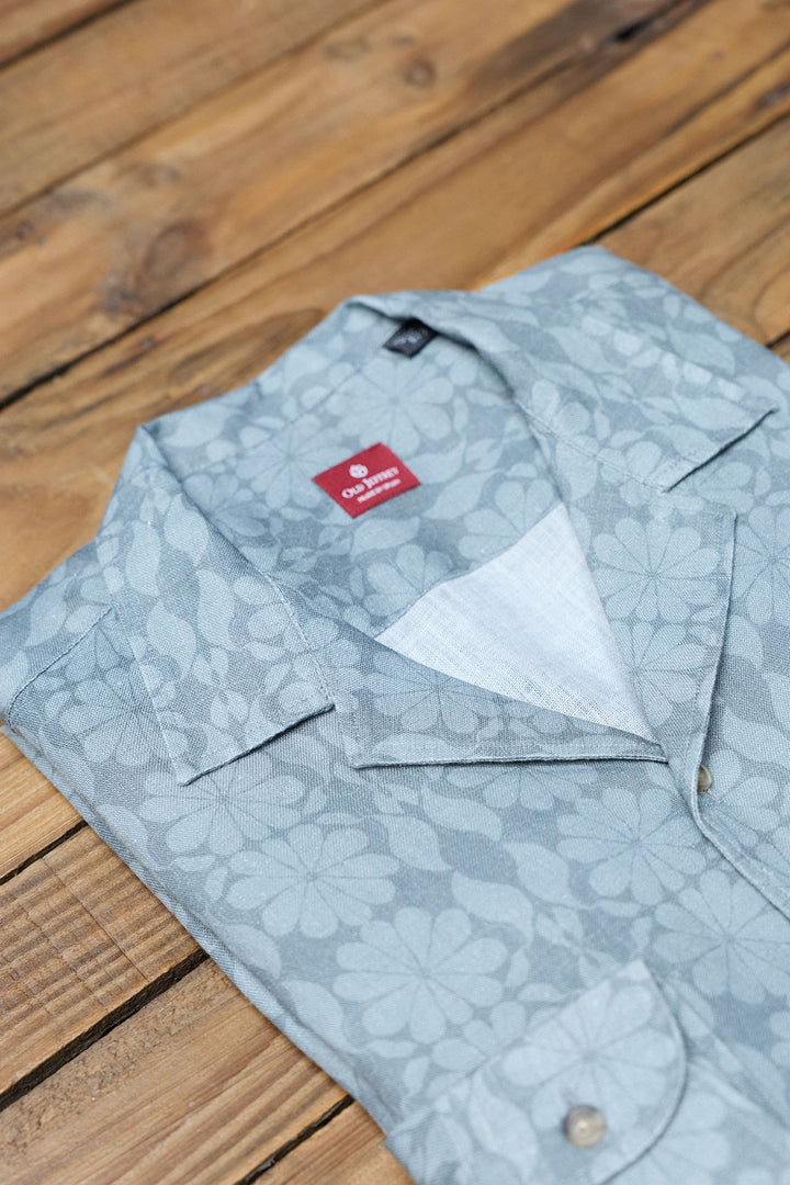 Hawaiian Linen Flowers Blue