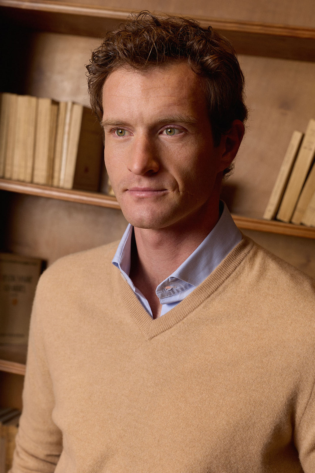 Ash Gray V-Neck Sweater 100% Cotton