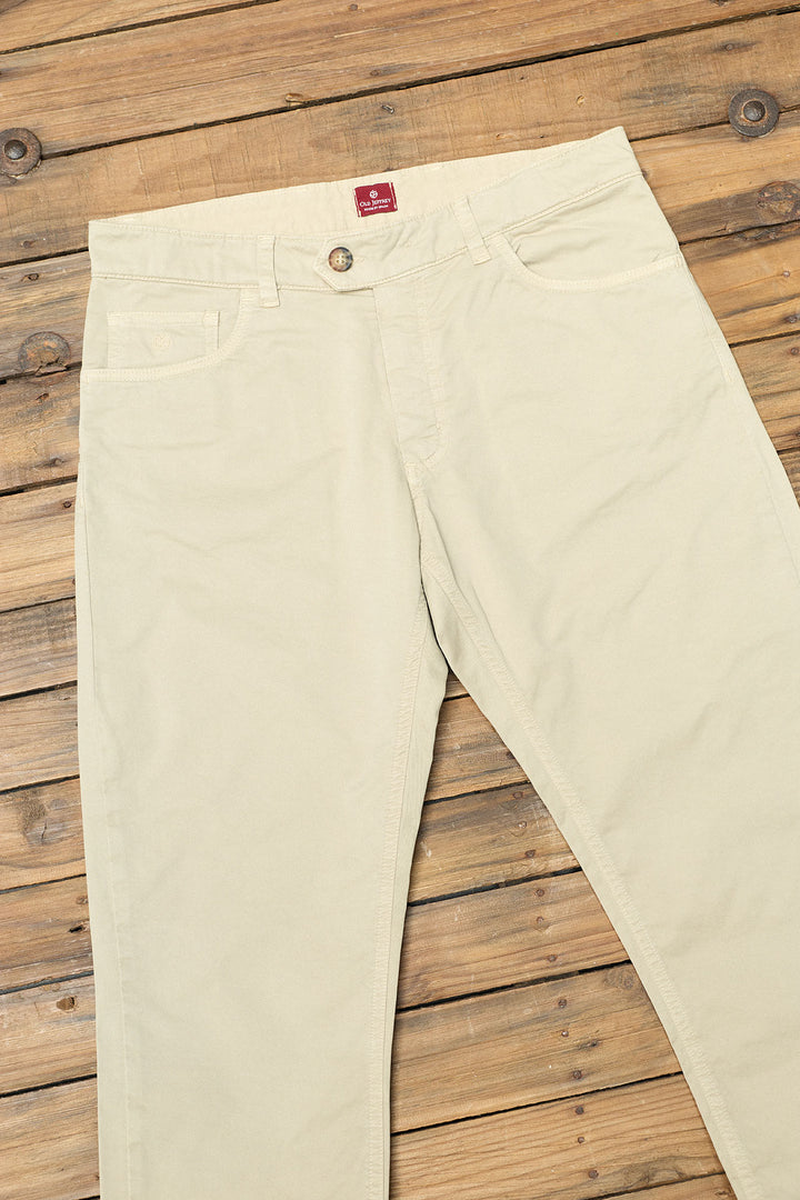 5 Pocket Cotton Trousers Sand