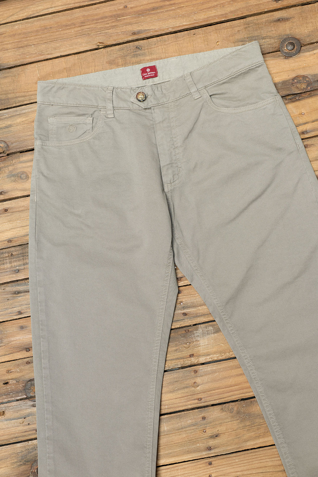 5-Pocket Cotton Trousers, Grey