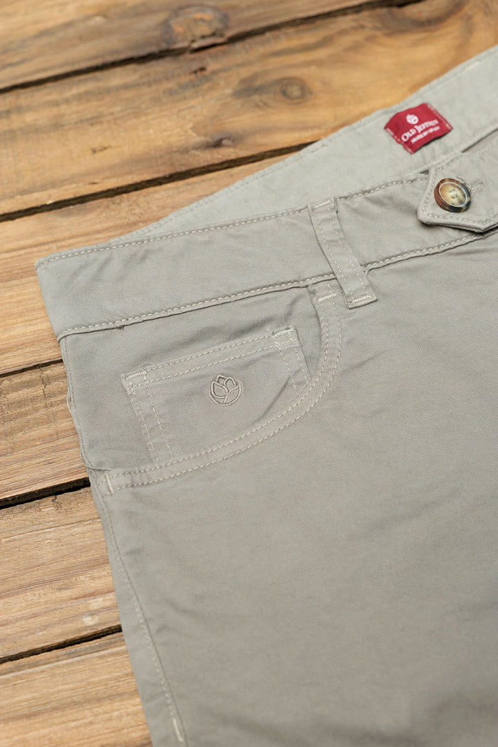 5-Pocket Cotton Trousers, Grey