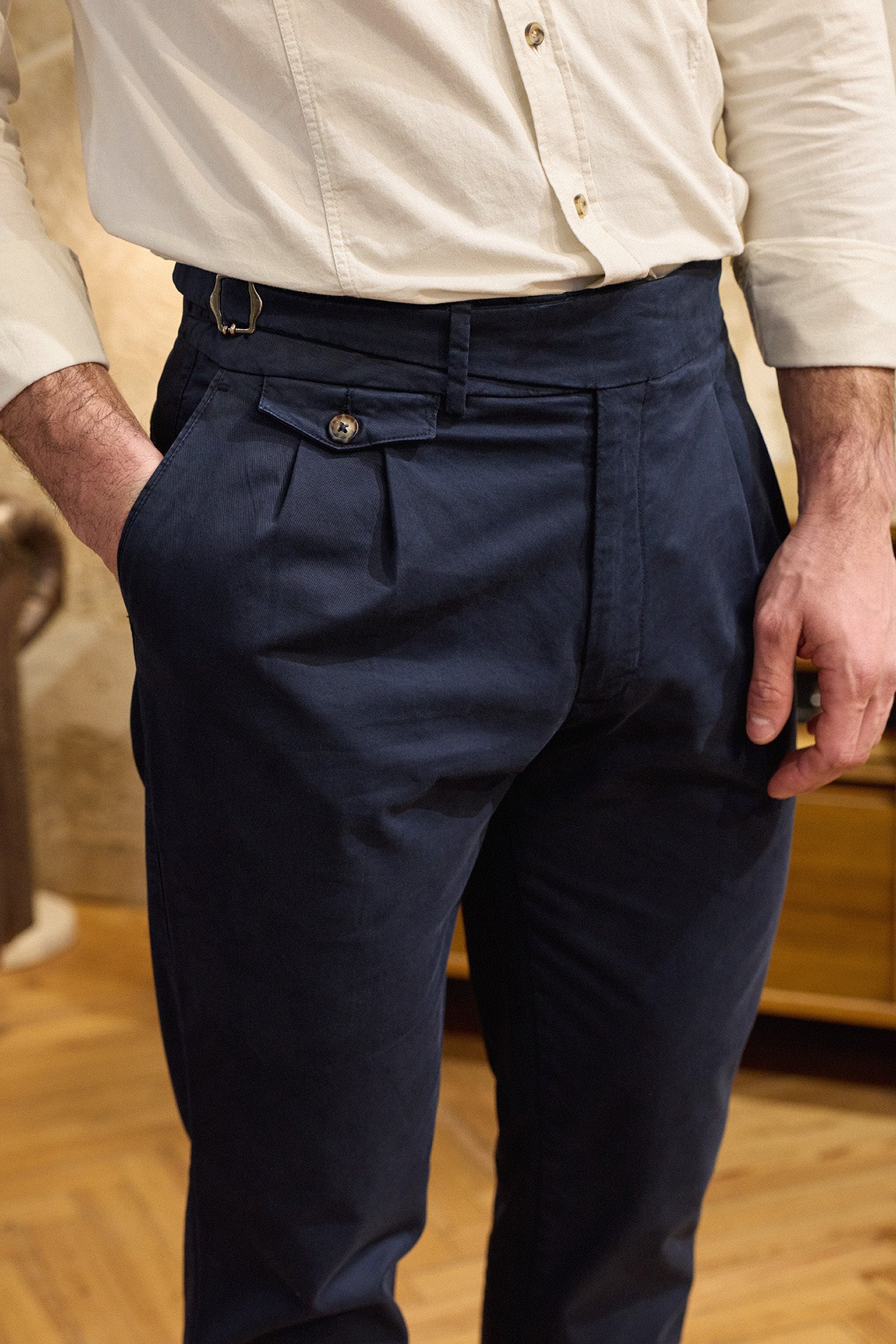 Navy Blue Cotton Gurkha Trousers – Old Jeffrey