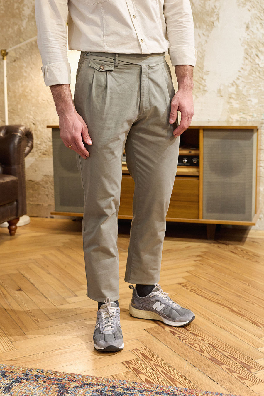Pantalón Gurkha de Algodón Topo