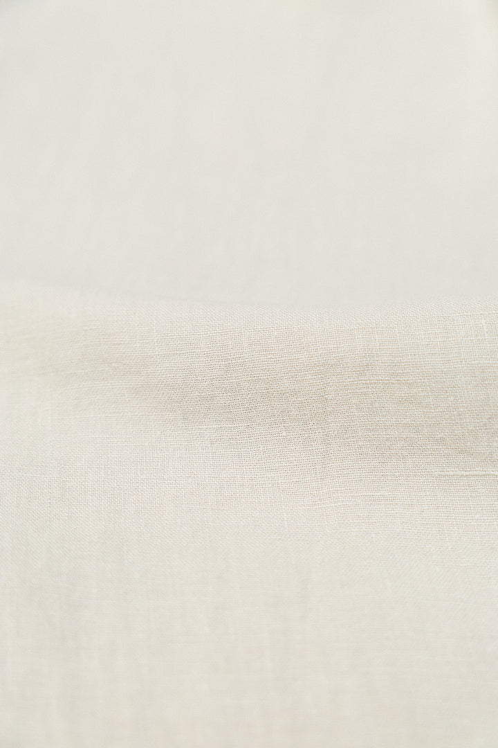 Linen Pants with Drawstring Waist in Off-White