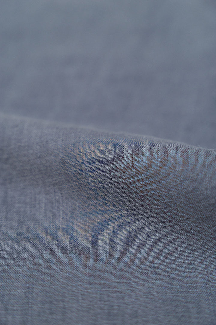 Linen Pants with Drawstring Waist in Navy Blue 