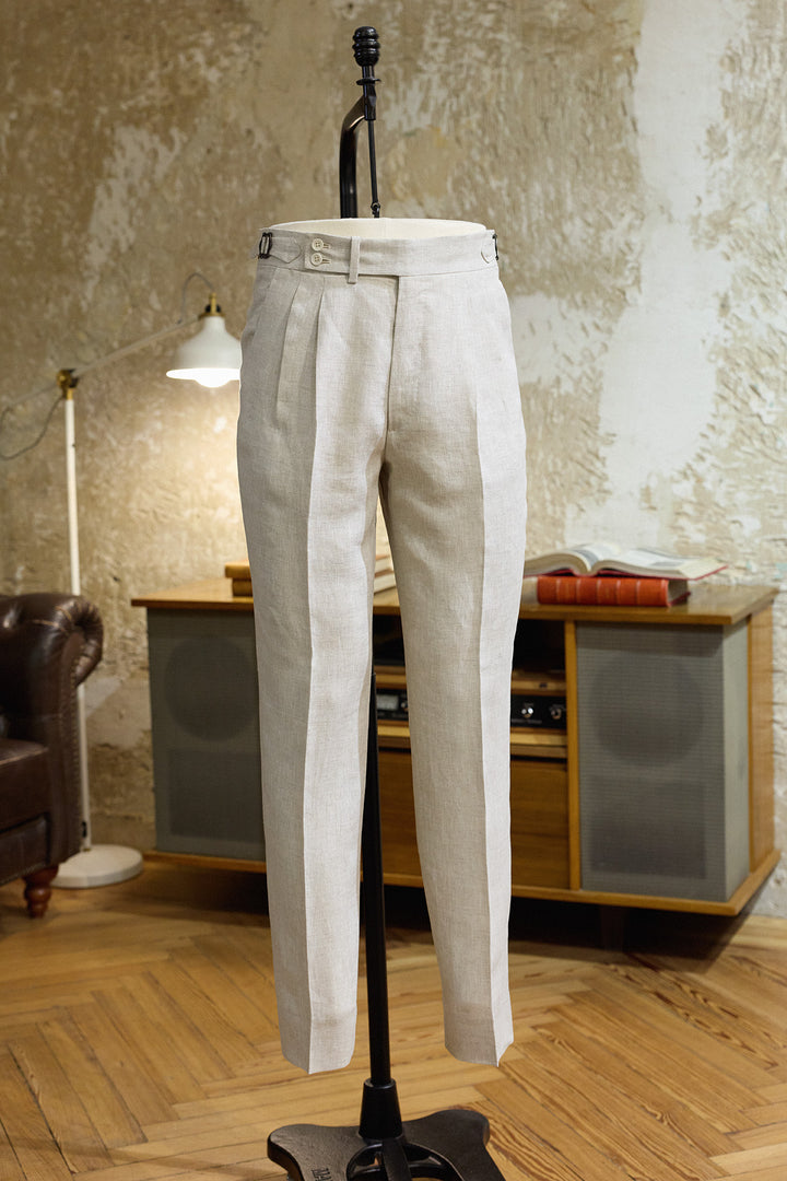 Pantalón Lino Hueso