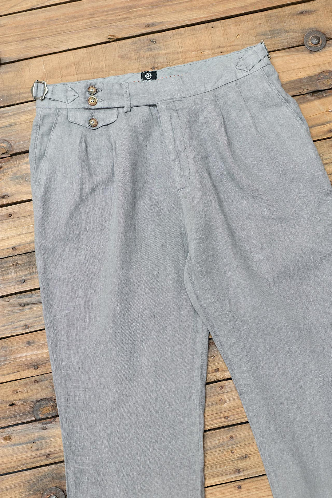 Tailored Trousers in Anthracite Grey Linen