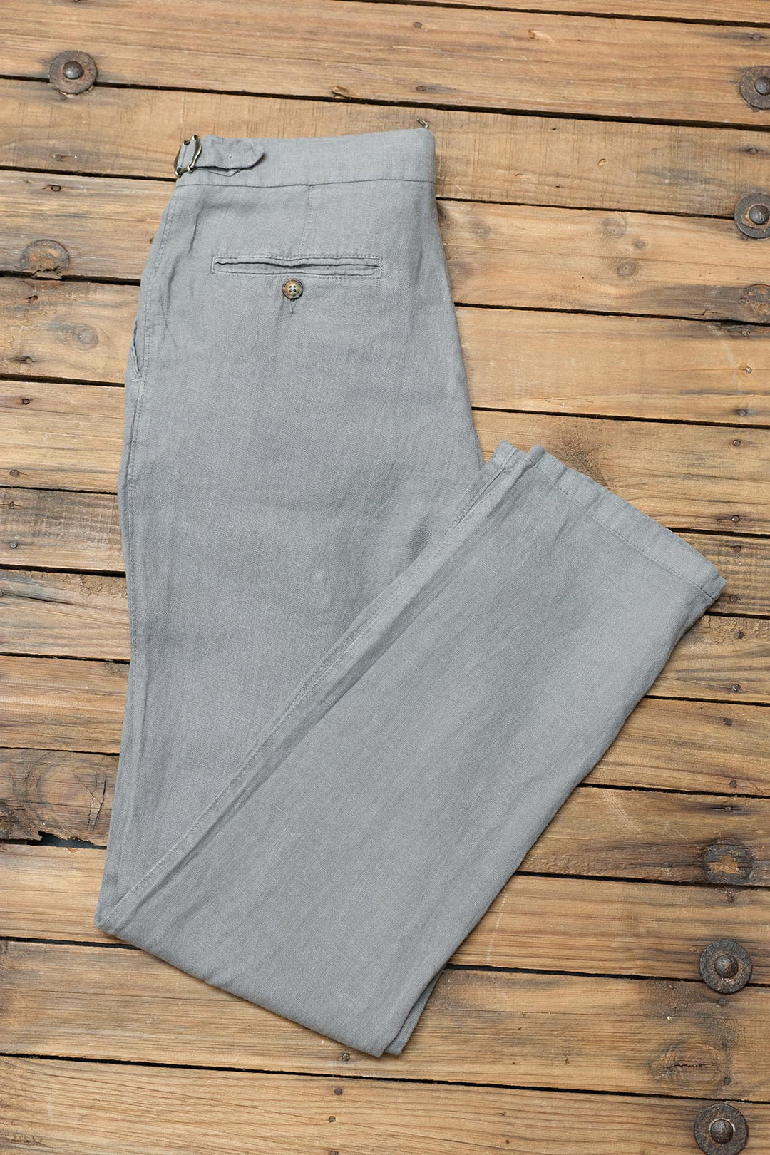 Tailored Trousers in Anthracite Grey Linen