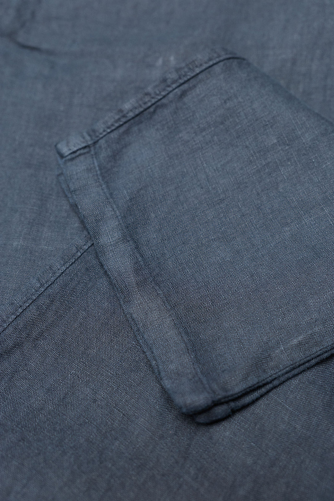 Navy Linen Tailored Trousers