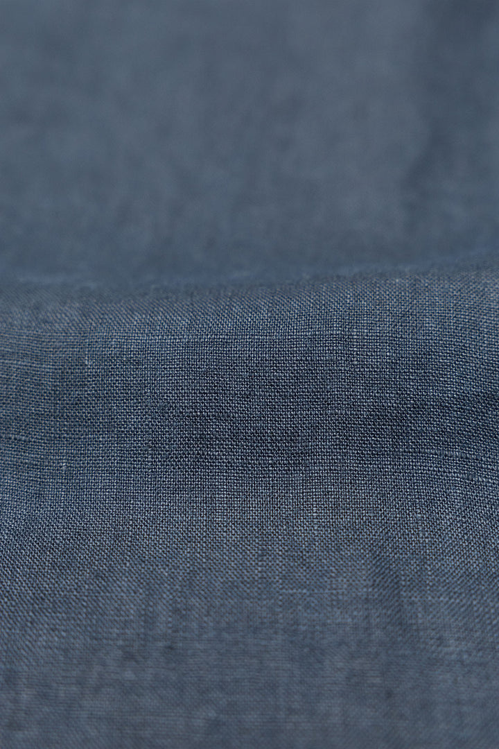 Navy Linen Tailored Trousers