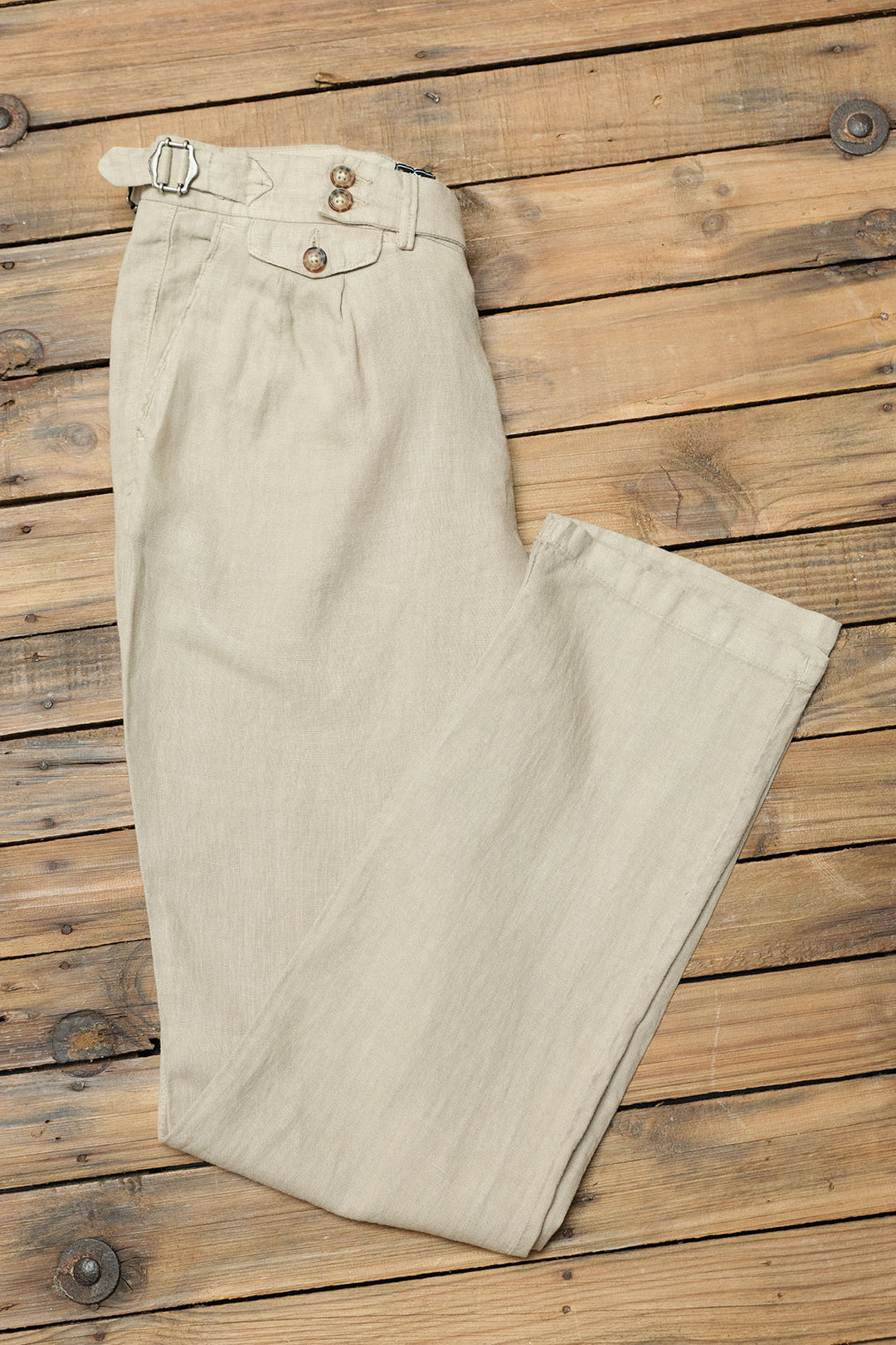 Tailored Trousers in Toasted Linen