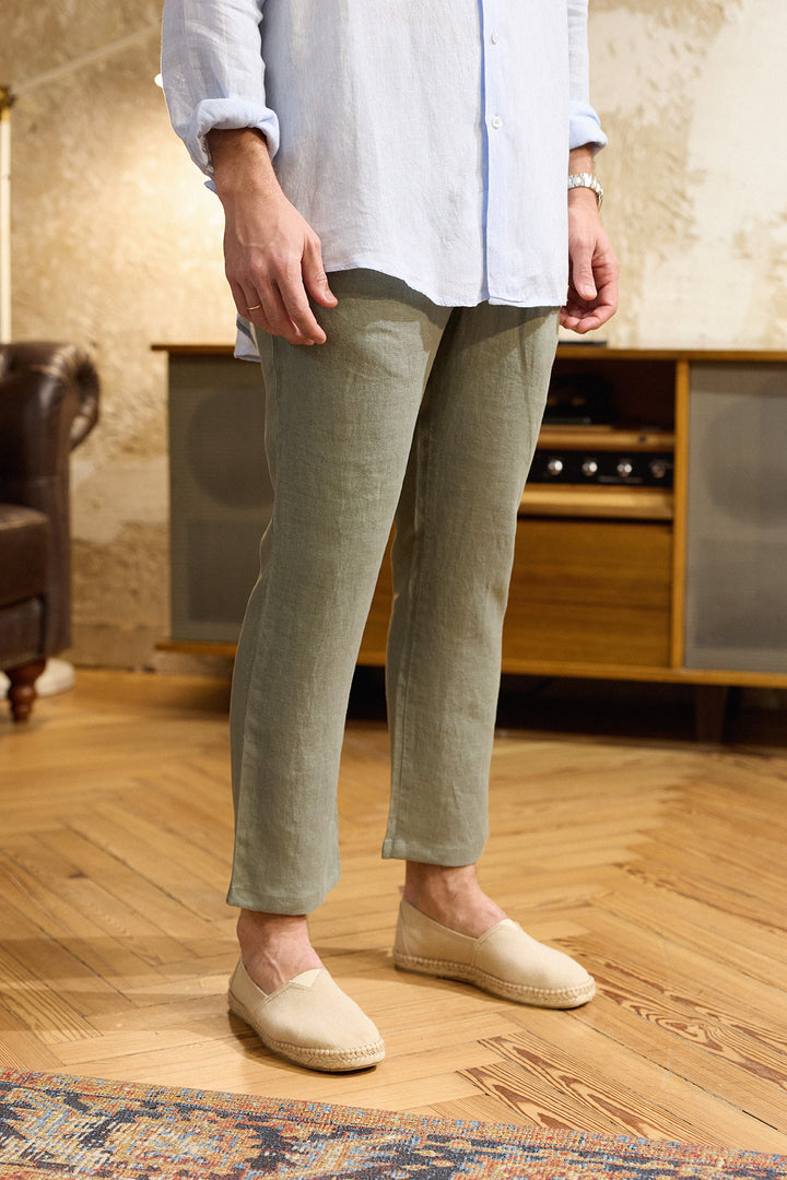 Pantalón Sartorial Lino Verde