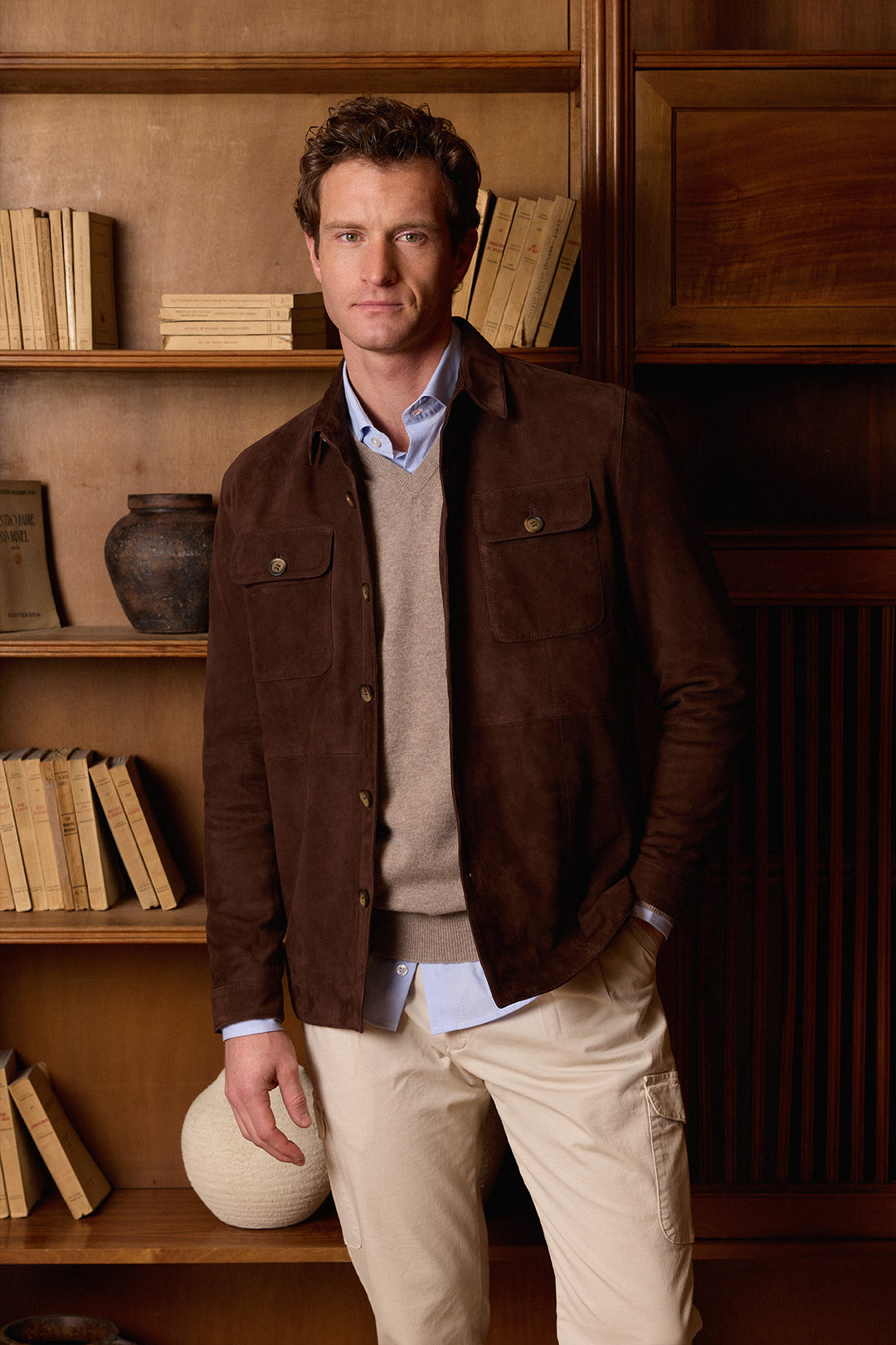 Sobrecamisa Ante Nobuck Marrón Chocolate