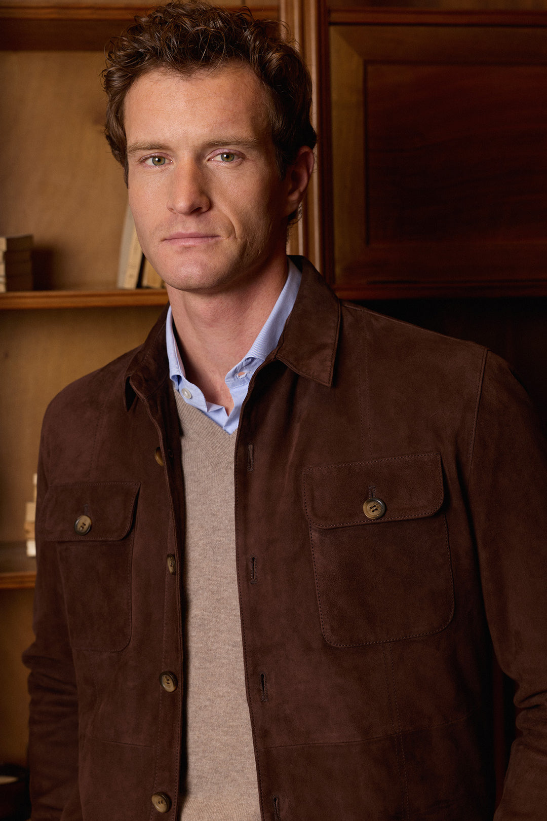 Sobrecamisa Ante Nobuck Marrón Chocolate