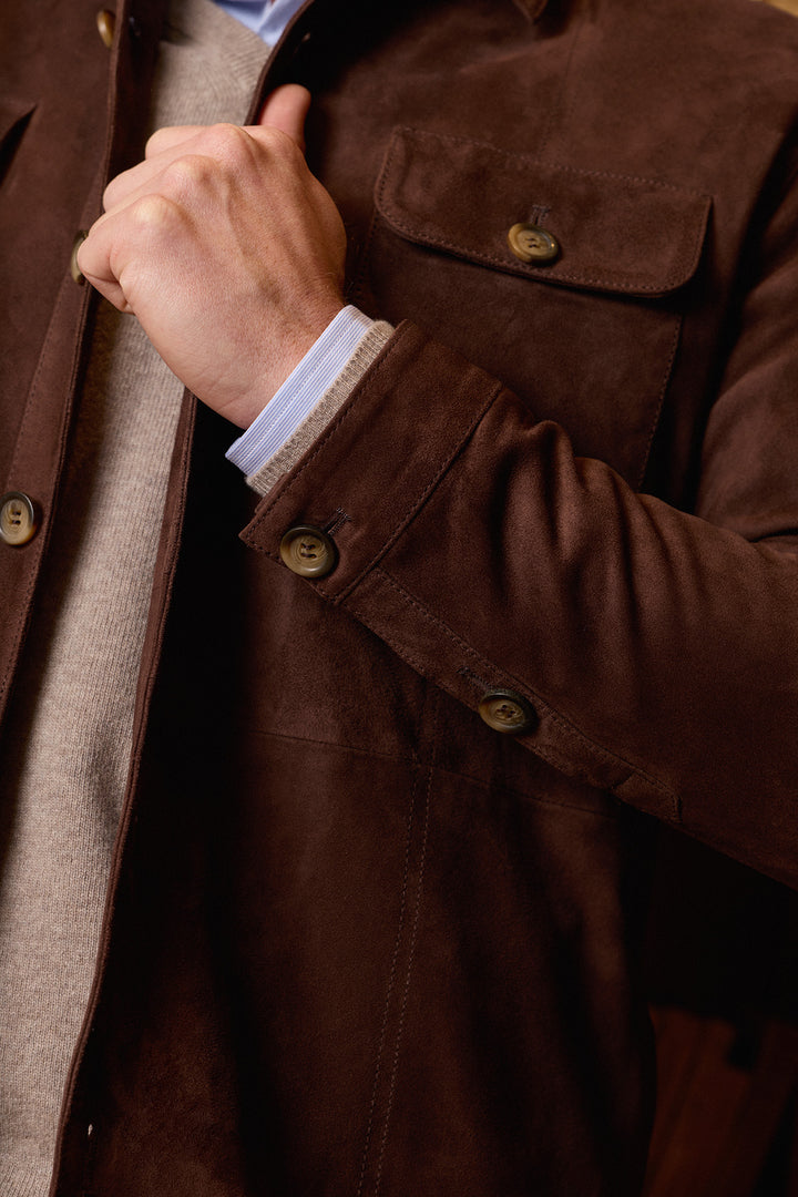 Sobrecamisa Ante Nobuck Marrón Chocolate