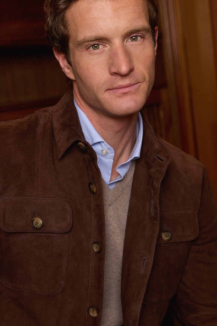 Sobrecamisa Ante Nobuck Marrón Chocolate