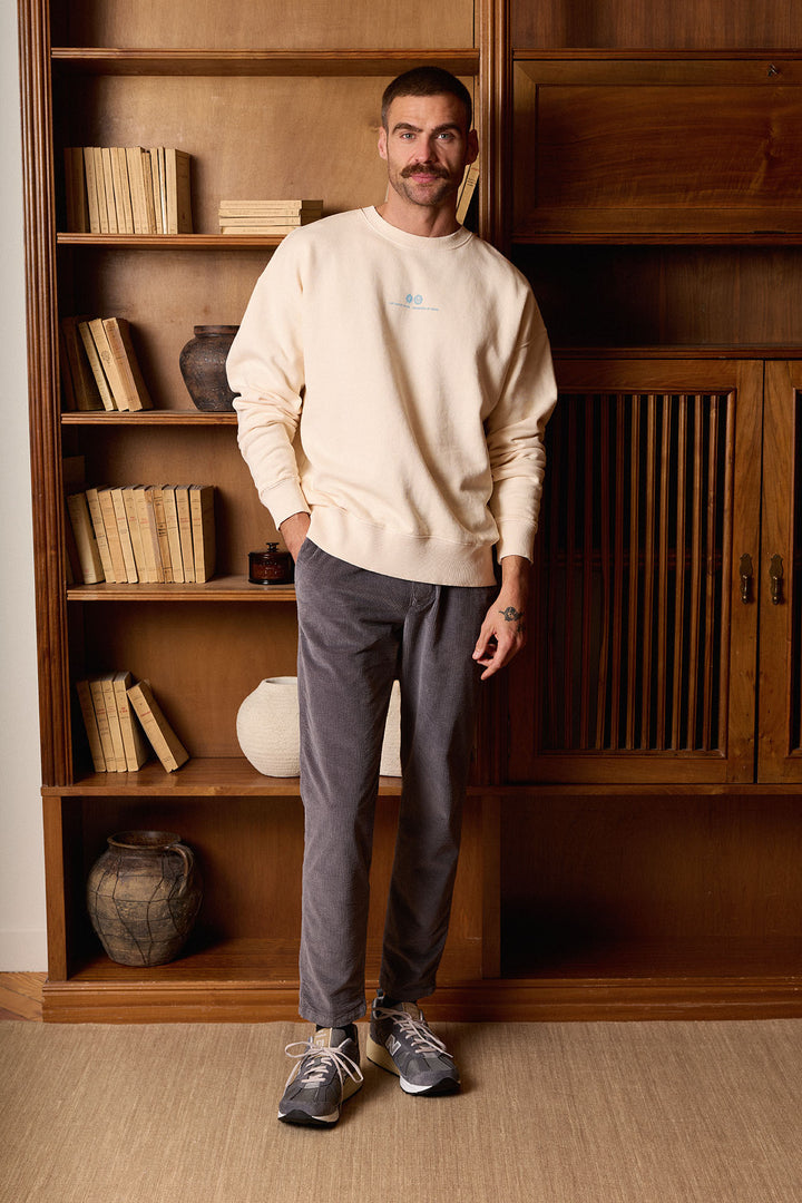 Sudadera Cuello Redondo Blanco Roto