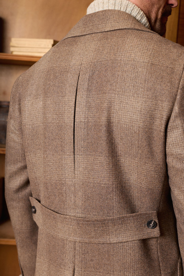 Abrigo Cruzado Príncipe de Gales Beige