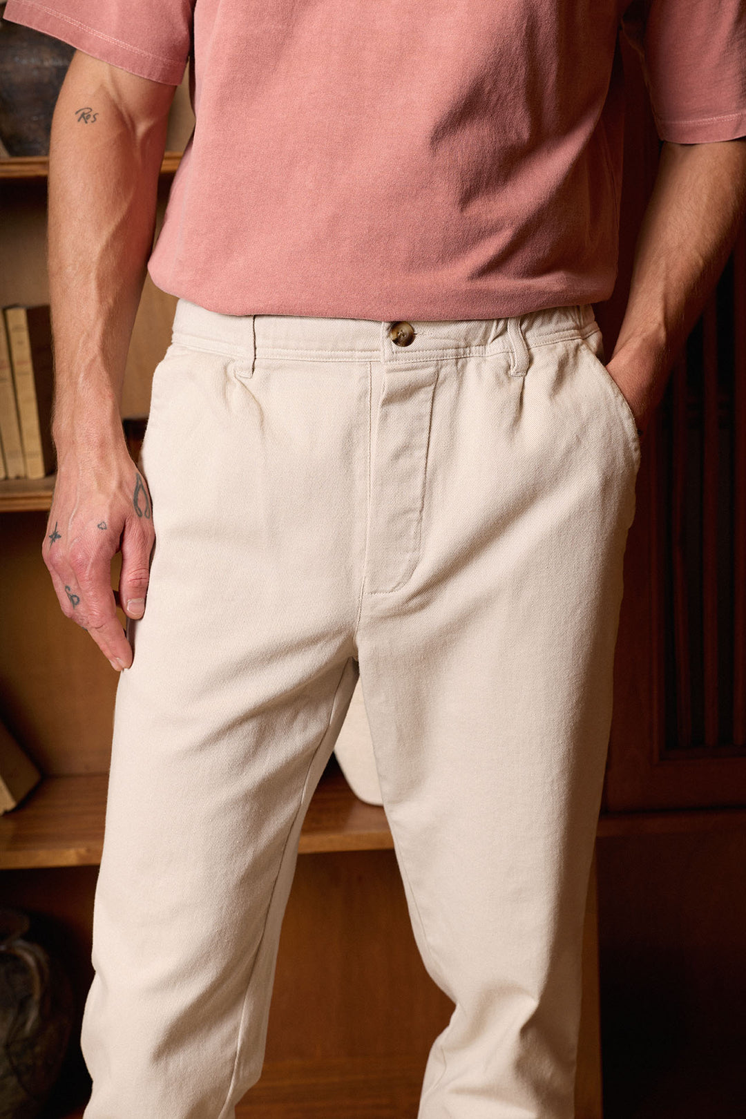 Pantalón Cintura Goma Algodón Hielo