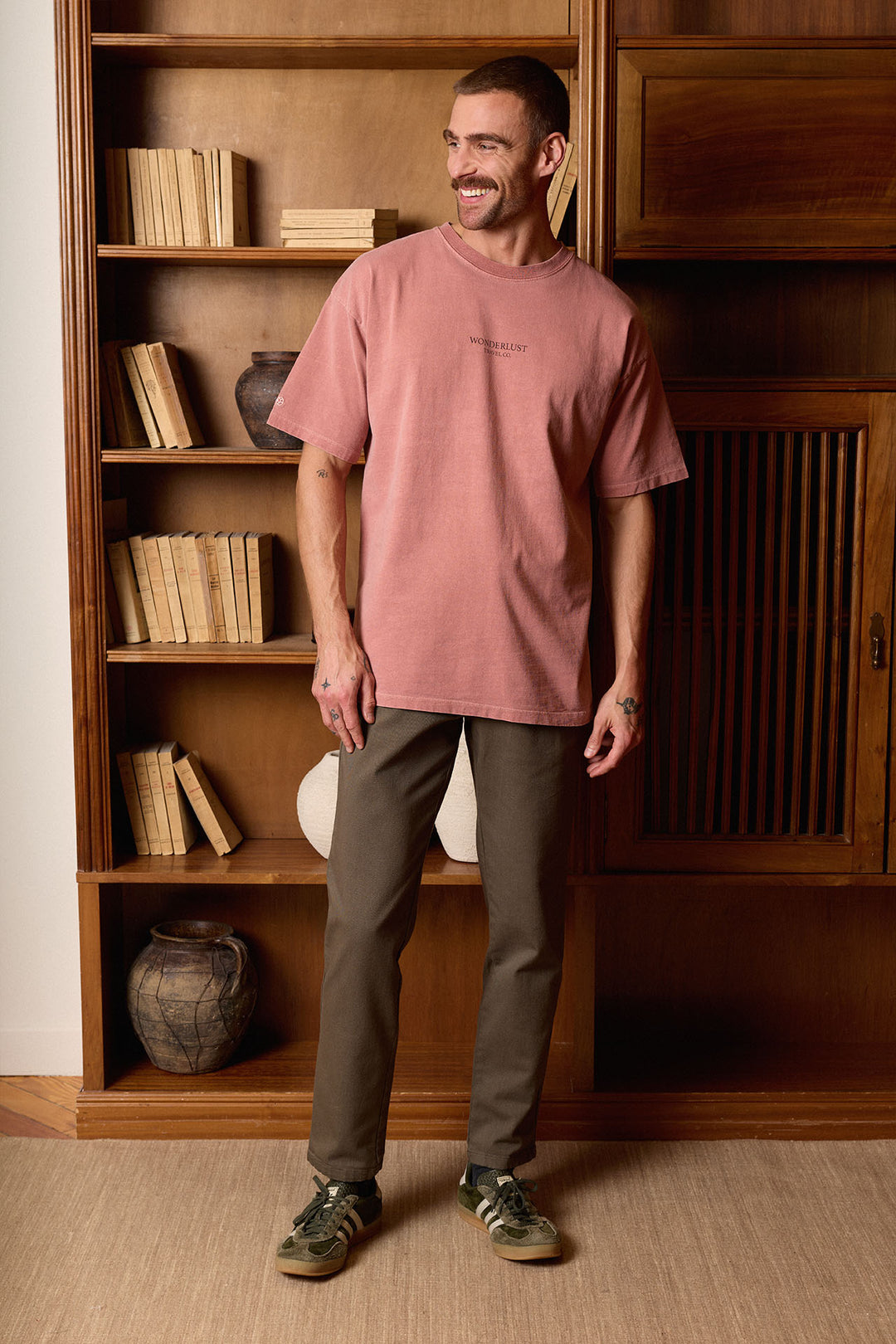 Pantalón Cintura Goma Algodón Khaki