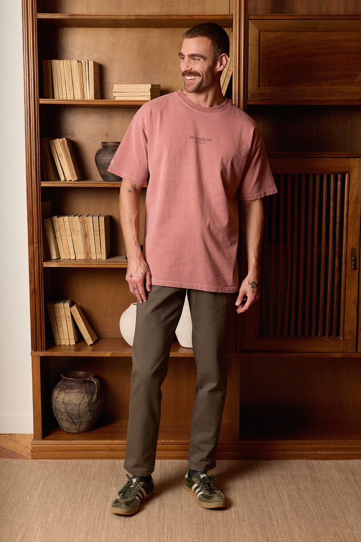 Pantalón Cintura Goma Algodón Khaki