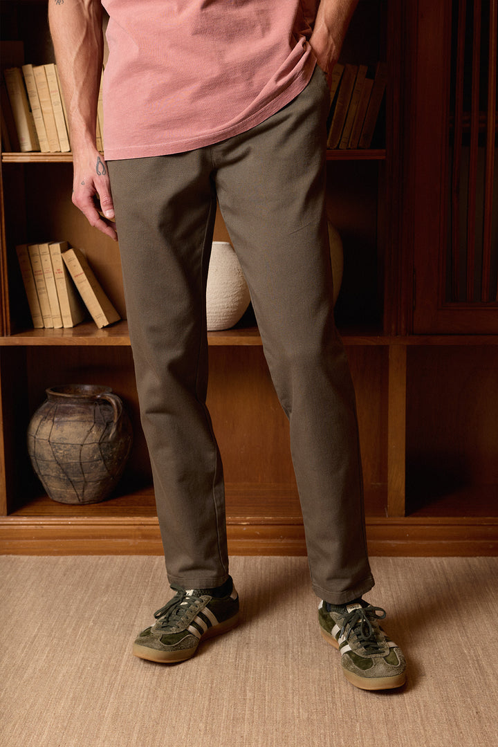 Pantalón Cintura Goma Algodón Khaki