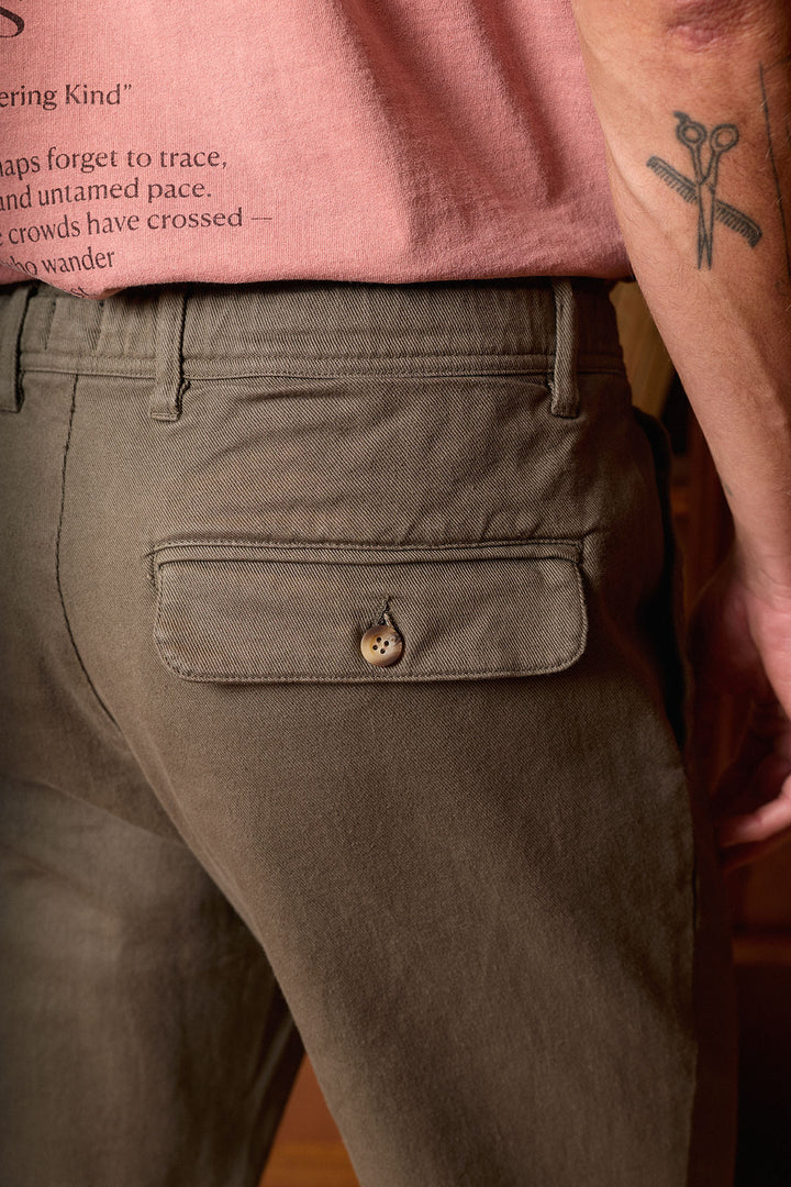 Pantalón Cintura Goma Algodón Khaki