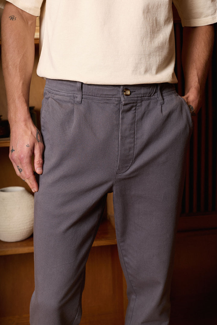 Pantalón Cintura Goma Algodón Marino