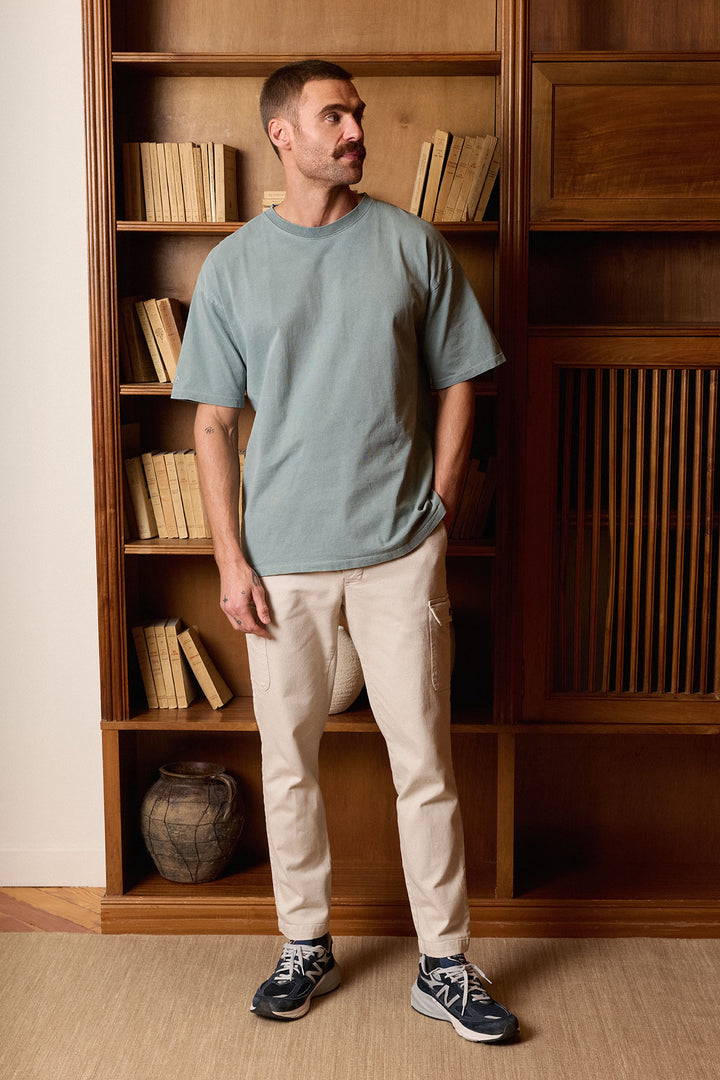 Pantalón Cargo Cintura Goma Algodón Hielo