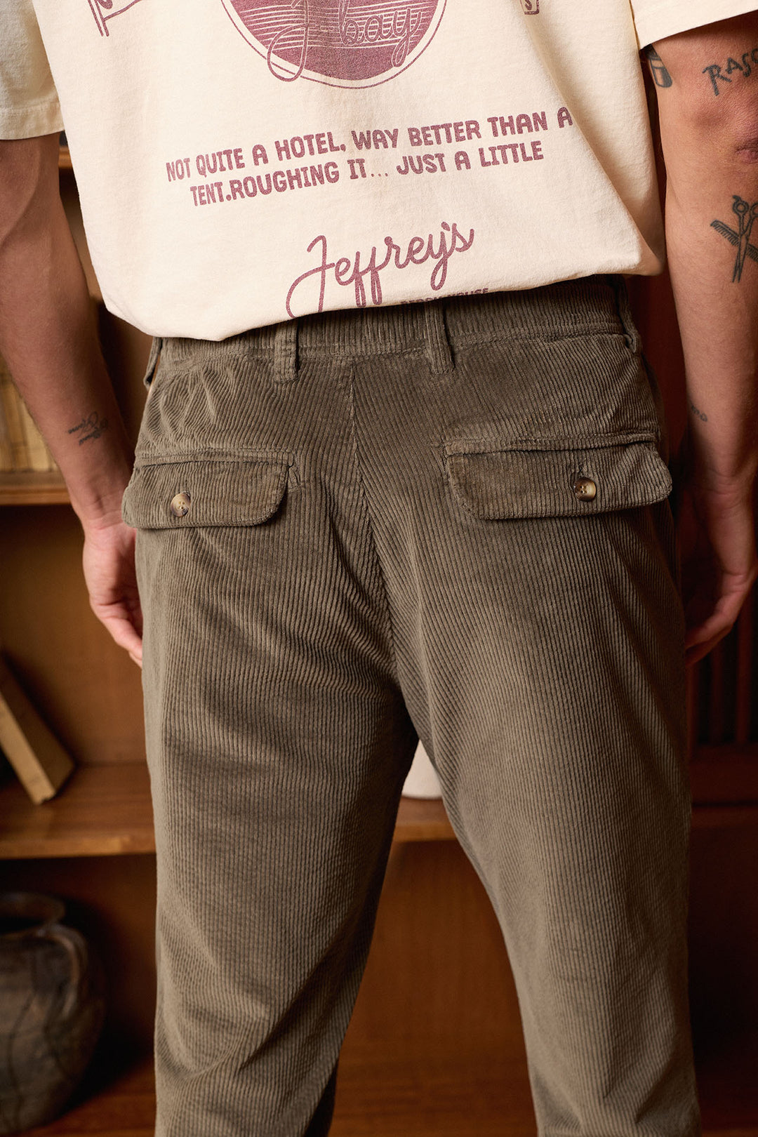 Pantalón Pana Cintura Goma Khaki