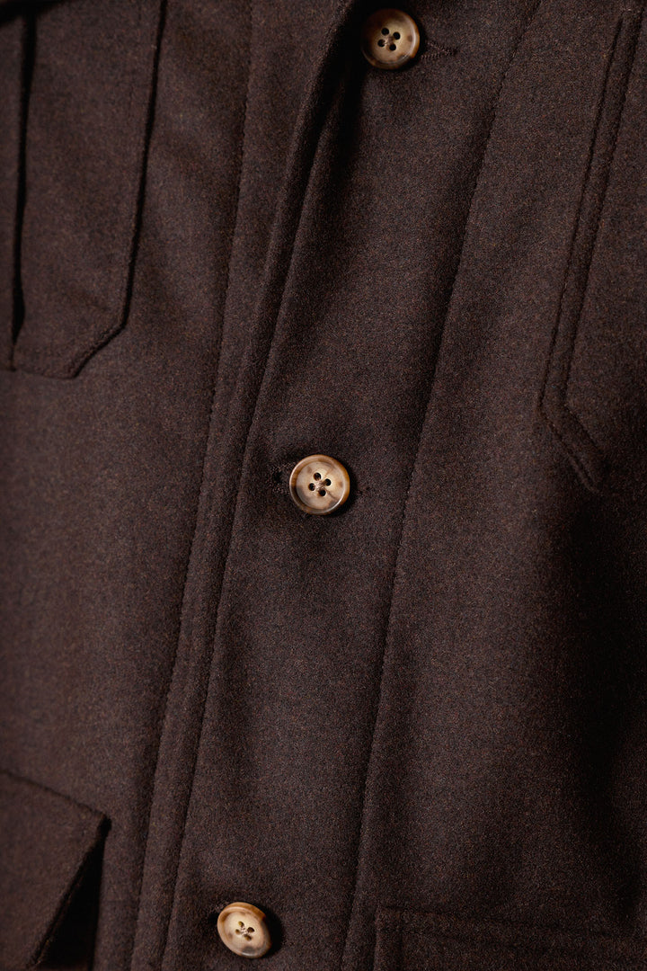 Sobrecamisa Lana Marrón Liso
