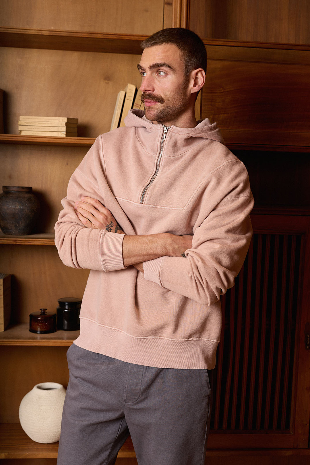 Sudadera Cremallera Salmón