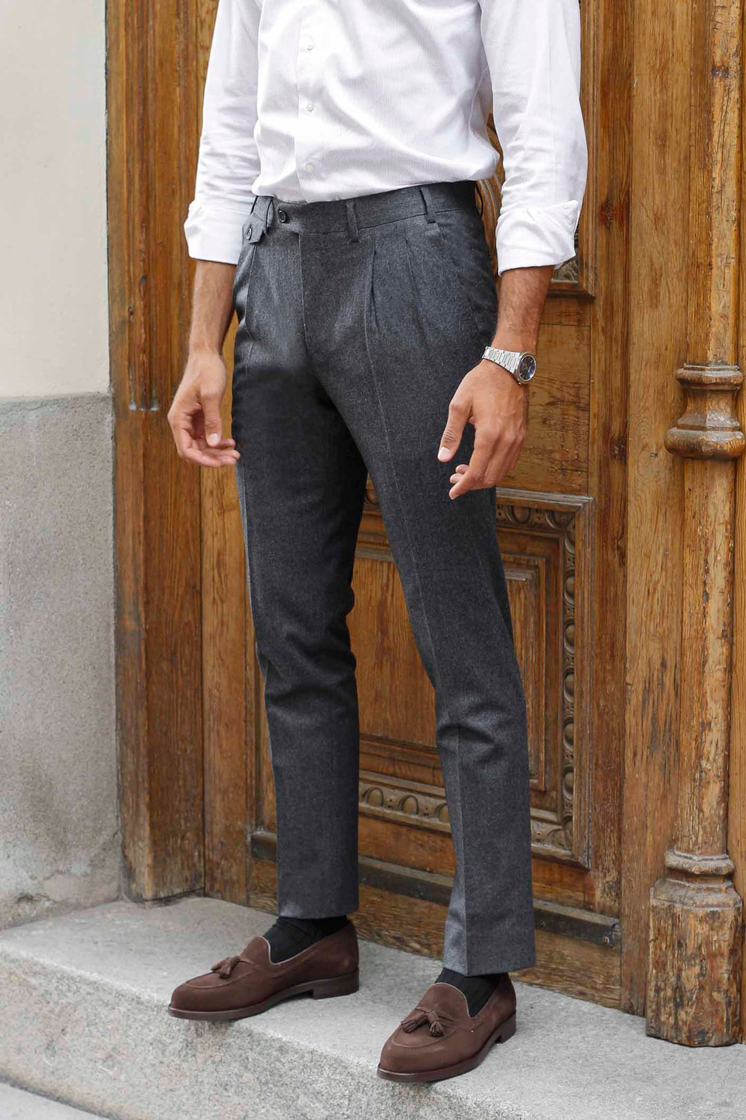 Marengo Flannel Dress Pants Double Front Pleat and Watchmaker