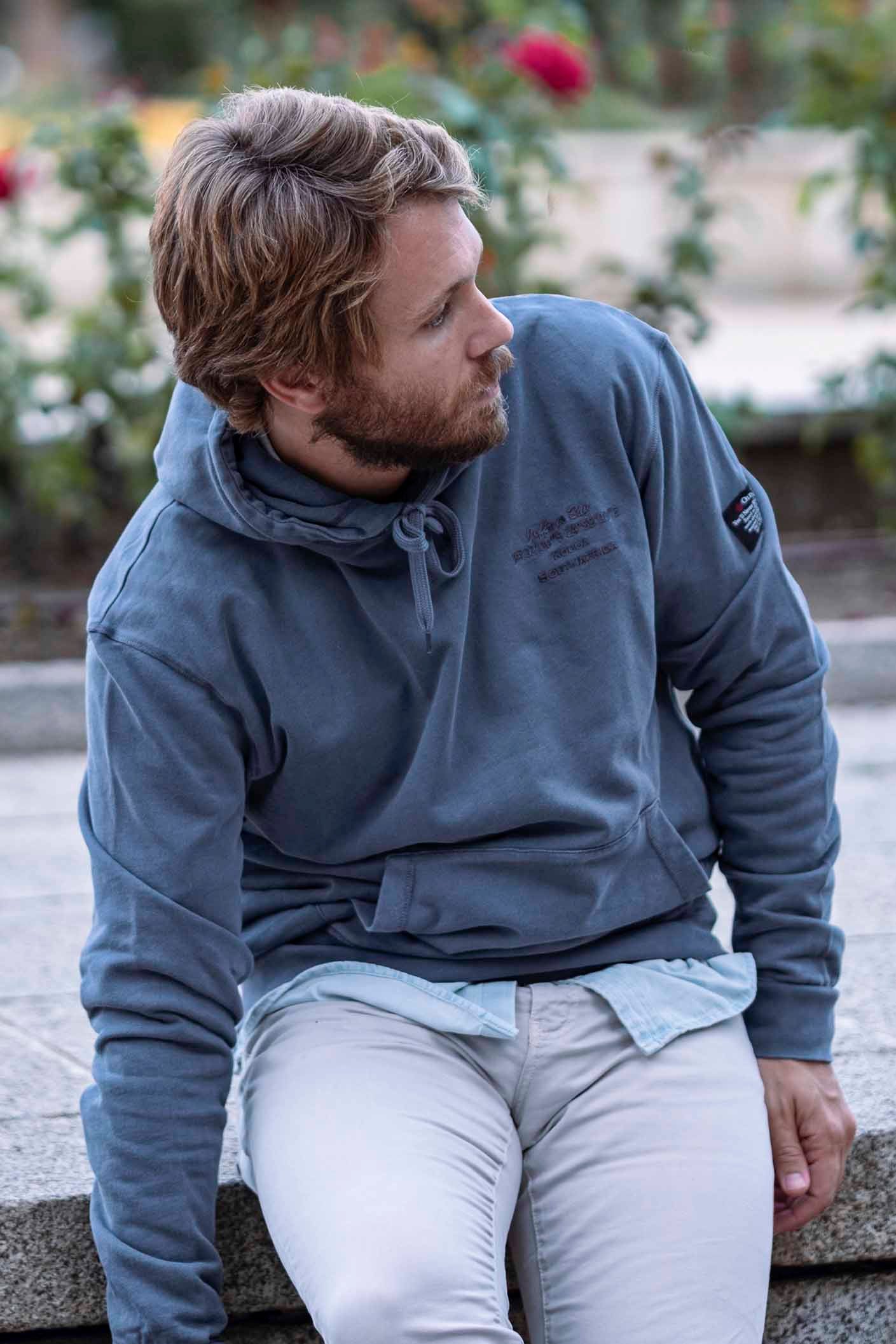 Sudadera con outlet capucha azul marino