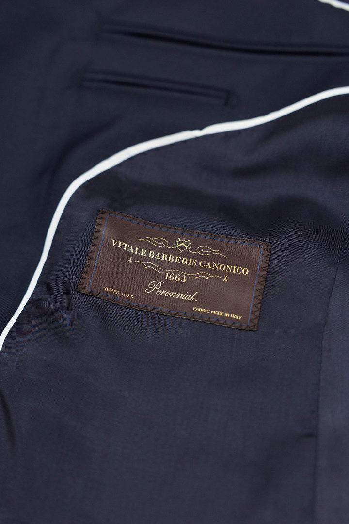 Navy Blue 3 Piece Suit with 10.5cm Peak Lapels