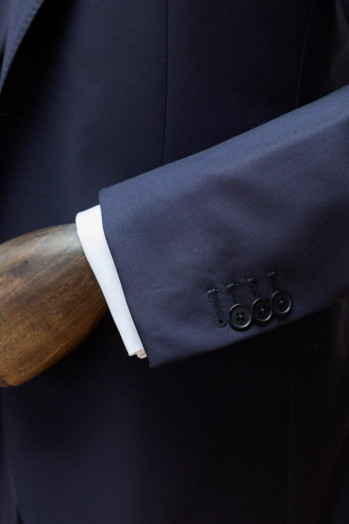 Navy Blue 3 Piece Suit with 10.5cm Peak Lapels