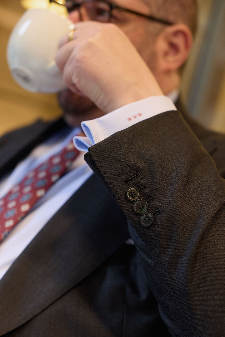 Traje MTM 2 Piezas  Loro Piana Tasmanian Super 170s Gris Plomo