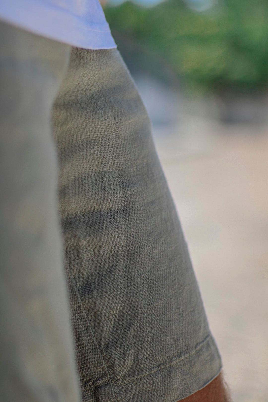 Bermuda 100% Grayish Khaki Linen