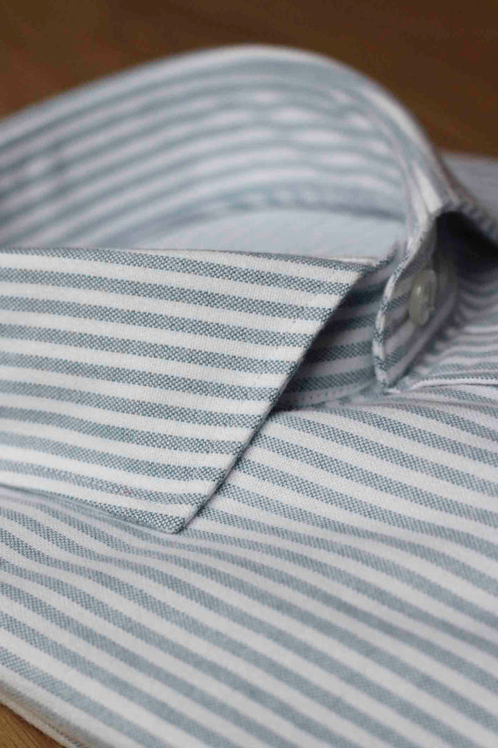 Blue Gray Brushed Oxford Shirt