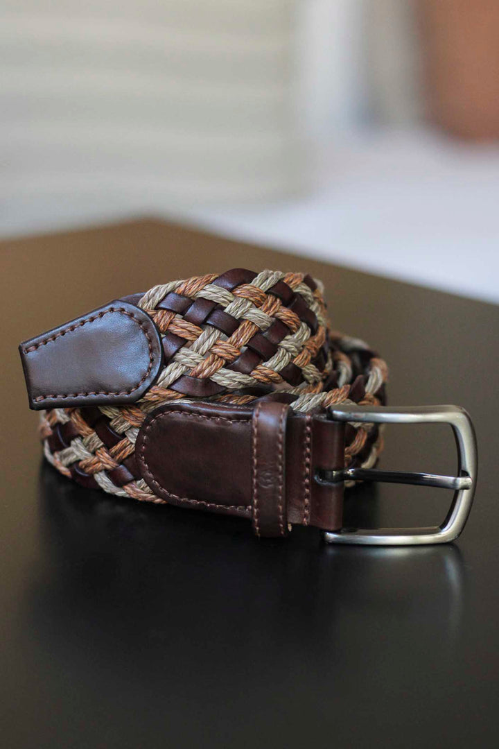 Braided Leather and Jute Belt