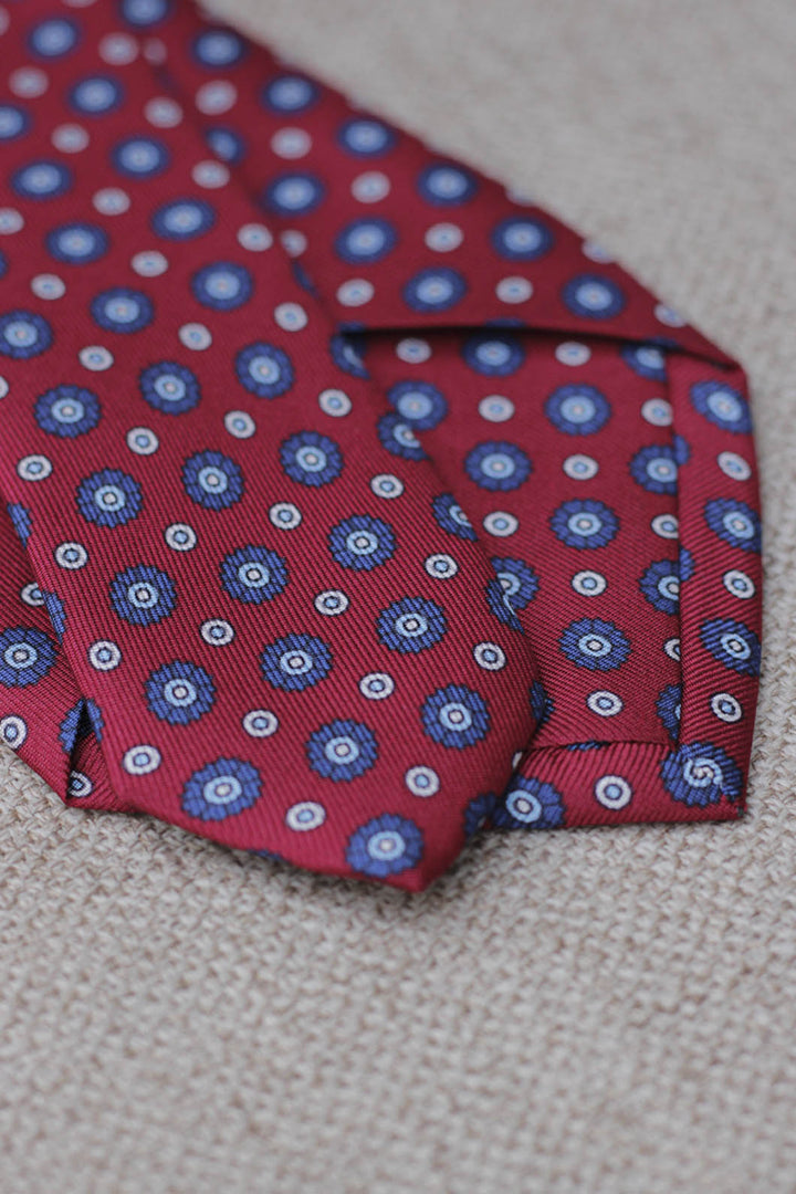 Napoli Silk Ruby Tie Geometry Orcela Blue, Light Blue and White