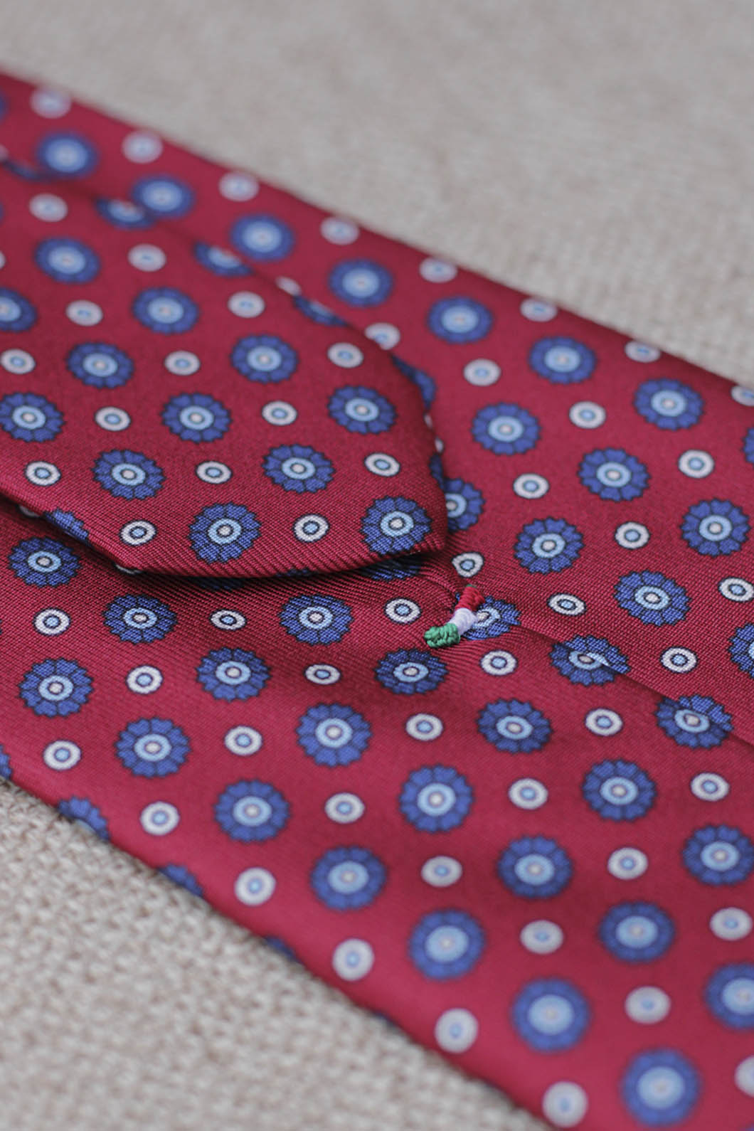 Napoli Silk Ruby Tie Geometry Orcela Blue, Light Blue and White