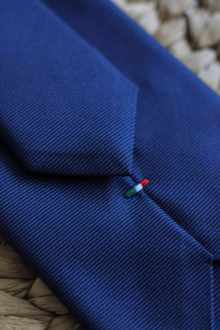 Navy Blue Jacquard Silk Napoli Tie Ceremony