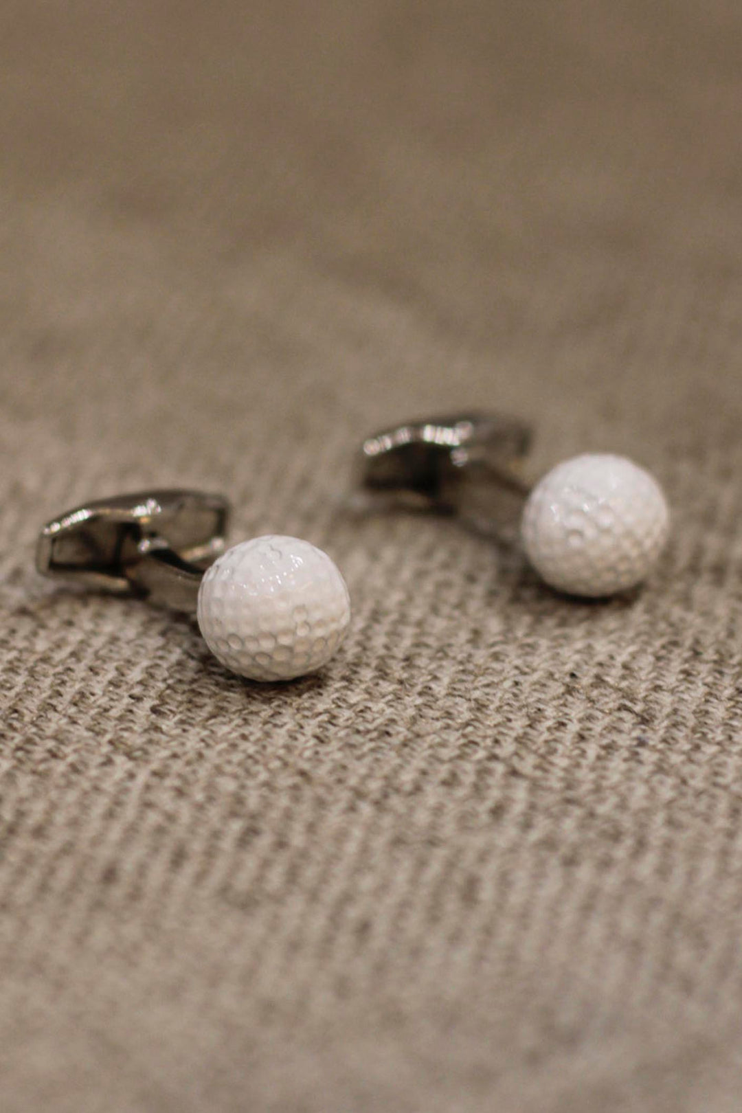 White Resin Golf Ball Cufflinks