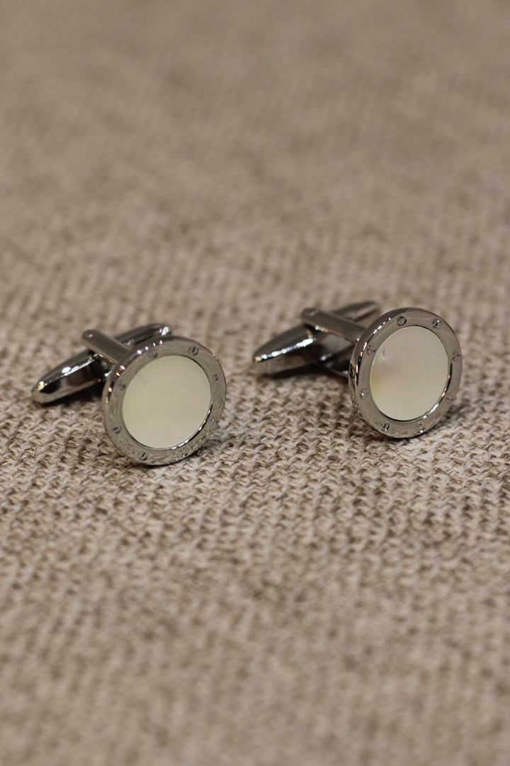 Platea Silver Shiny and Matte Central Cufflinks