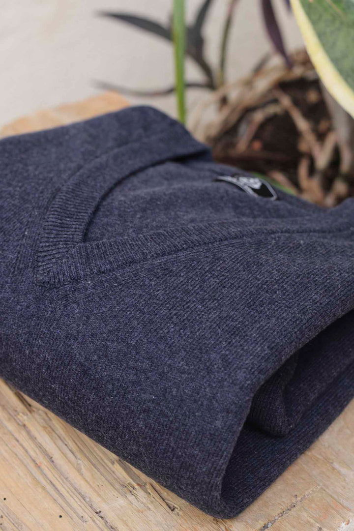 Navy Blue V-Neck Sweater Worn 100% Cotton